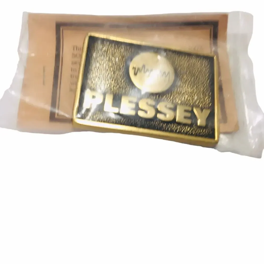 Plessey Belt Buckle Vintage Electronics Advertising Promo Promotional Western